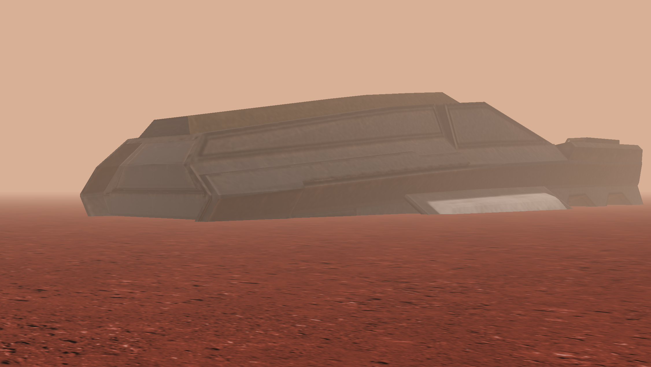 View of the spaceship as seen from the rover
